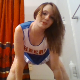 An attractive red head girl is dressed up in her cheerleader outfit. She bends over and takes a nice, long shit on the floor. She wipes her ass when finished. Presented in 720P HD. About 4 minutes.
